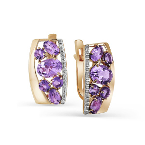 Серьги из золота с полудрагоценными вставками