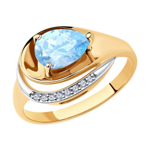 Кольцо из золота с полудрагоценными вставками