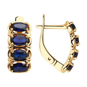 Серьги из золота с полудрагоценными вставками