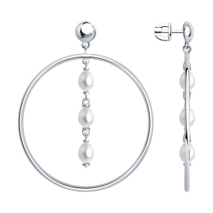 Серьги из серебра с полудрагоценными вставками