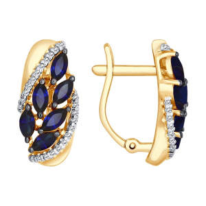 Серьги из золота с полудрагоценными вставками