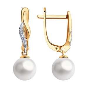 Серьги из золота с полудрагоценными вставками