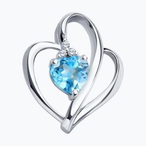 Подвеска из серебра с полудрагоценными вставками