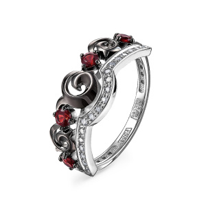 Кольцо из серебра с полудрагоценными вставками