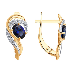 Серьги из золота с полудрагоценными вставками