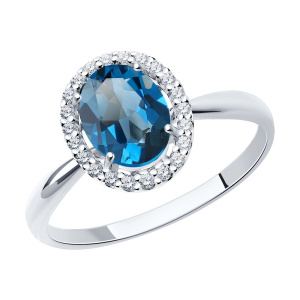 Кольцо из золота с полудрагоценными вставками