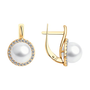 Серьги из золота с полудрагоценными вставками