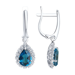 Серьги из золота с полудрагоценными вставками