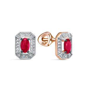 Серьги из золота с цветными драгоценными вставками