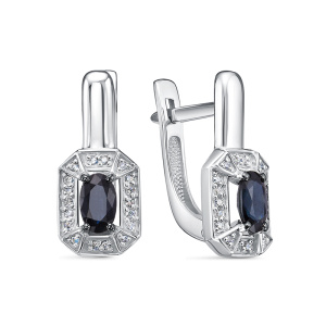 Серьги из золота с цветными драгоценными вставками