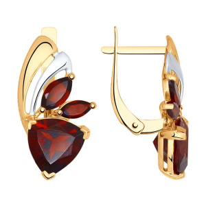 Серьги из золота с полудрагоценными вставками