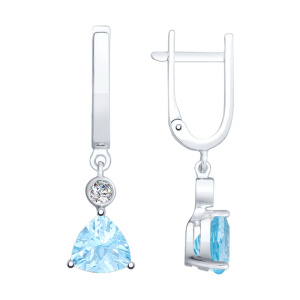 Серьги из серебра с полудрагоценными вставками