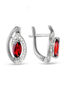 Серьги из серебра с полудрагоценными вставками