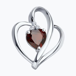 Подвеска из серебра с полудрагоценными вставками