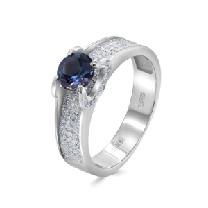 Кольцо из золота с цветными драгоценными вставками