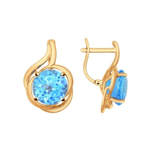 Серьги из золота с полудрагоценными вставками