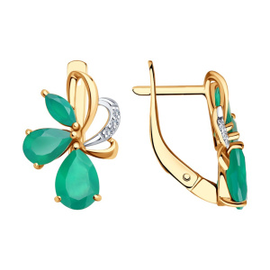 Серьги из золота с полудрагоценными вставками