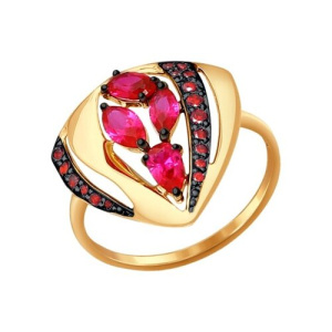 Кольцо из золота с полудрагоценными вставками