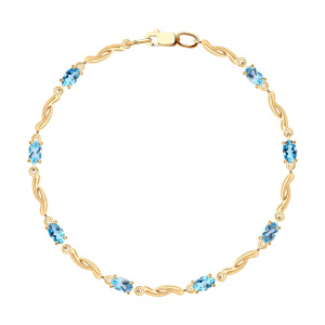 Браслет из золота с полудрагоценными вставками