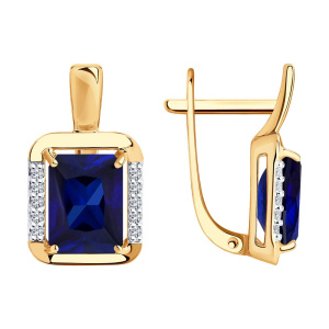 Серьги из золота с полудрагоценными вставками