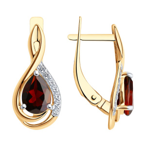 Серьги из золота с полудрагоценными вставками