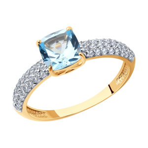 Кольцо из золота с полудрагоценными вставками