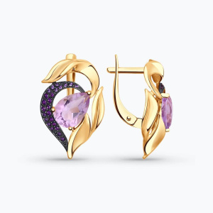 Серьги из золота с полудрагоценными вставками