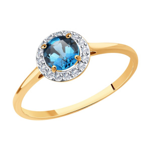 Кольцо из золота с полудрагоценными вставками