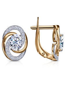 Серьги из золота с полудрагоценными вставками