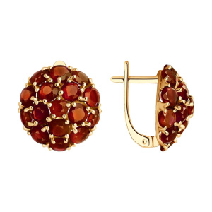 Серьги из золота с полудрагоценными вставками