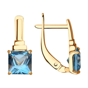 Серьги из золота с полудрагоценными вставками