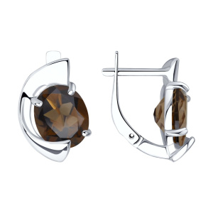 Серьги из серебра с полудрагоценными вставками