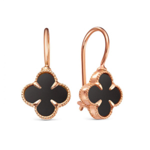 Серьги из золота с цветными полудрагоценными вставками