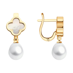 Серьги из золота с полудрагоценными вставками