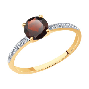 Кольцо из золота с полудрагоценными вставками