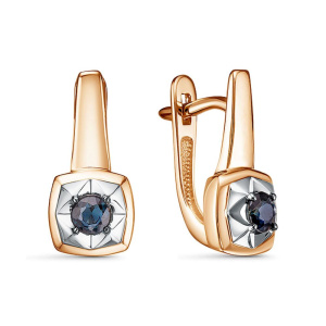 Серьги из золота с цветными драгоценными вставками