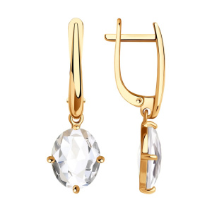 Серьги из золота с полудрагоценными вставками