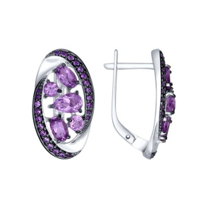 Серьги из серебра с полудрагоценными вставками