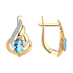 Серьги из золота с полудрагоценными вставками