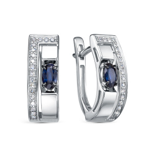 Серьги из золота с цветными драгоценными вставками