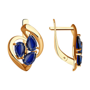 Серьги из золота с полудрагоценными вставками