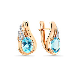 Серьги из золота с полудрагоценными вставками