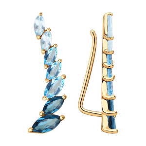 Серьги из золота с полудрагоценными вставками