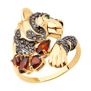 Кольцо из золота с полудрагоценными вставками