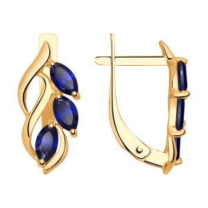 Серьги из золота с полудрагоценными вставками