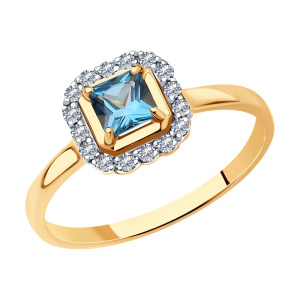 Кольцо из золота с полудрагоценными вставками