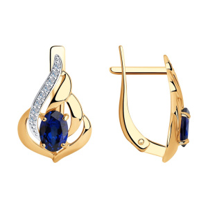 Серьги из золота с полудрагоценными вставками