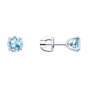 Серьги из серебра с полудрагоценными вставками