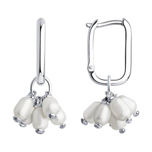 Серьги из серебра с полудрагоценными вставками