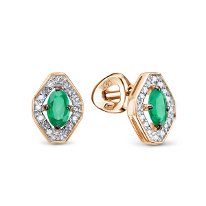 Серьги из золота с цветными драгоценными вставками